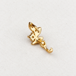 Gold leaf hoop earring side detail