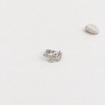 Silver crystal leaf cartilage hoop earring