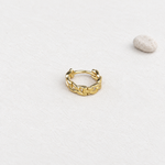 Chain Pattern Hoop Earring, 10mm, Gold or Silver, Single