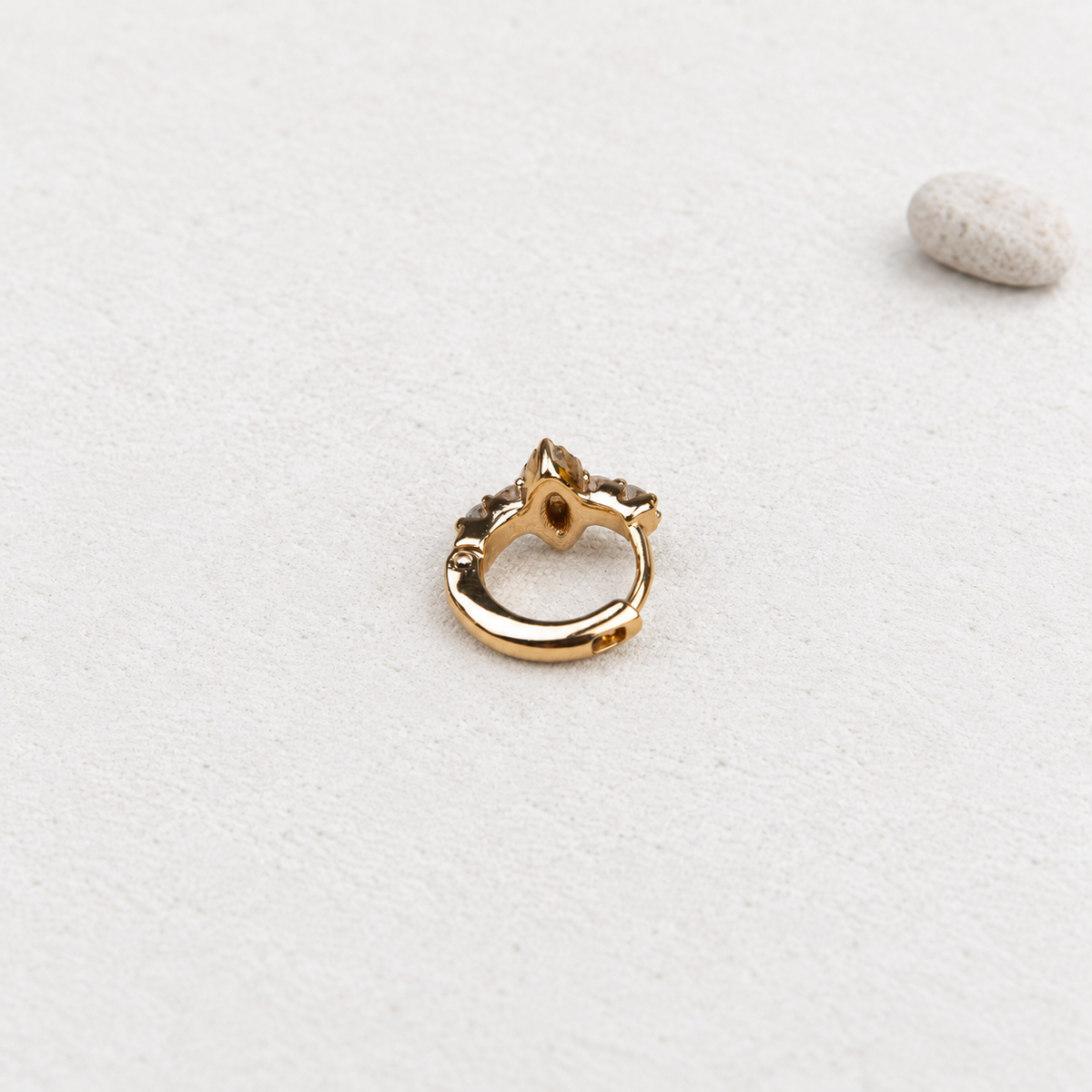 Evil Eye Hoop Ring, 18G, 7mm, Gold or Silver, Single