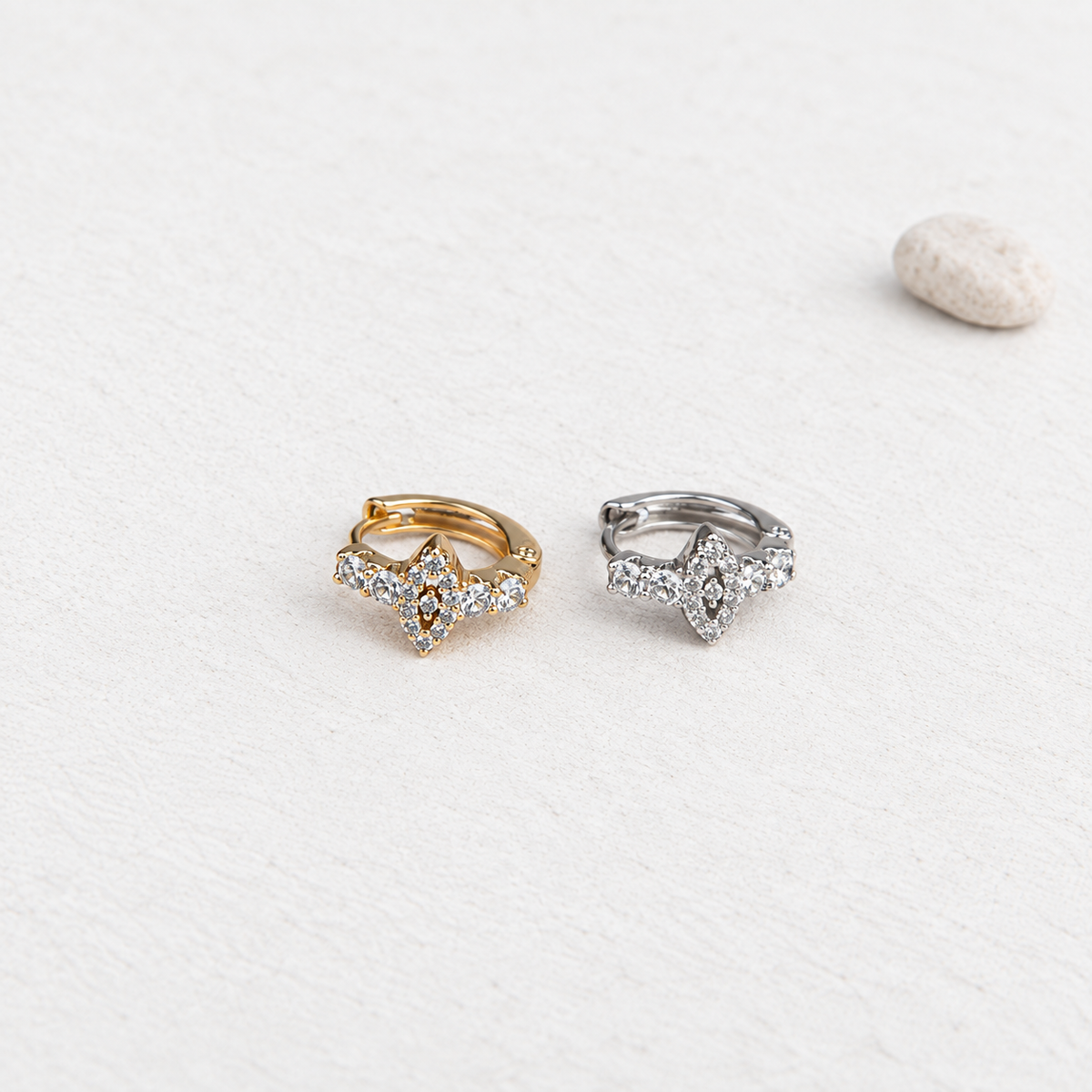 Evil Eye Hoop Ring, 18G, 7mm, Gold or Silver, Single