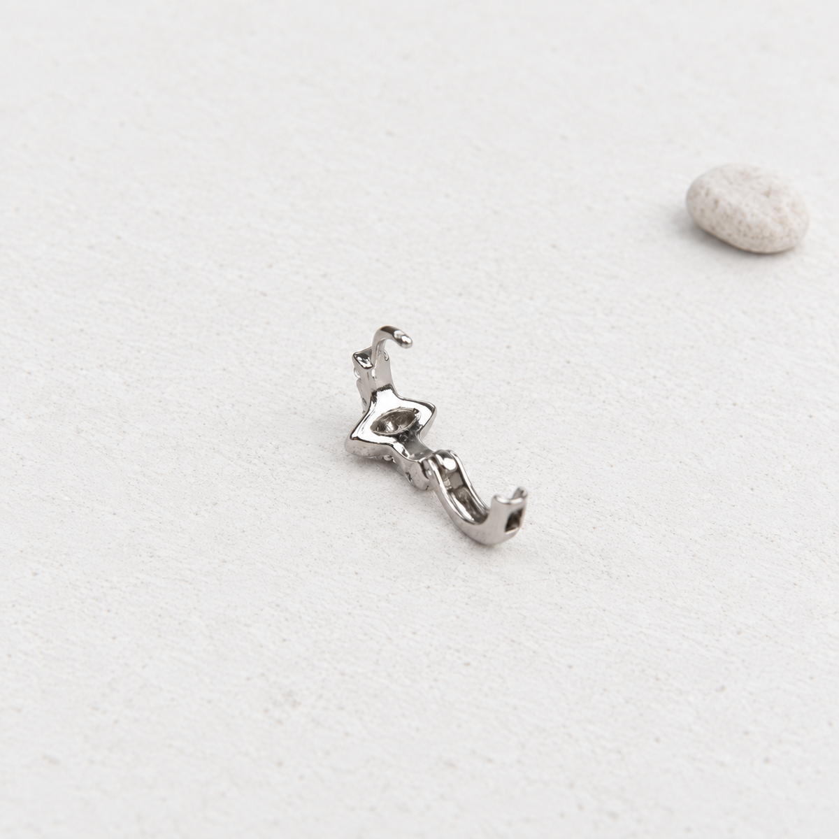 Evil Eye Hoop Ring, 18G, 7mm, Gold or Silver, Single
