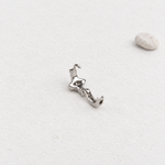 Evil Eye Hoop Ring, 18G, 7mm, Gold or Silver, Single