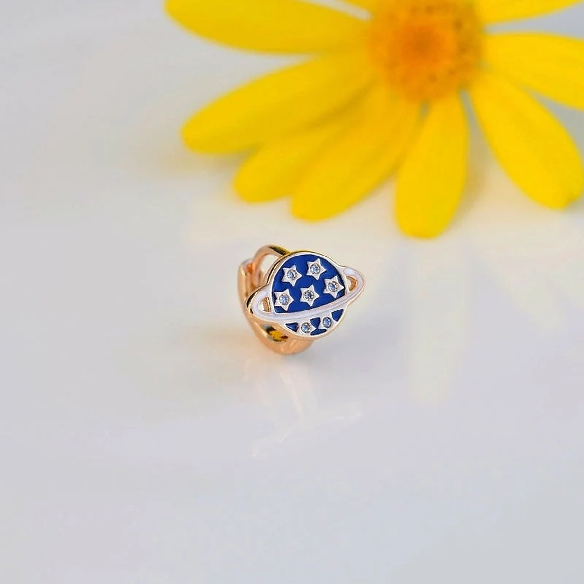Blue or Navy Blue Star Planet Cartilage Earring for Helix & Tragus, Single – Toku LONDON