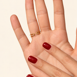 Cherry Zircon Adjustable Ring, Gold or Silver, Single