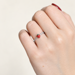 Strawberry Adjustable Ring, Gold or Silver, Single - Silver variant