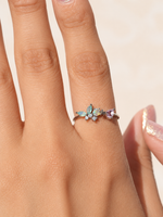 Butterfly Adjustable Ring, Gold, Silver or Multicolour, Single