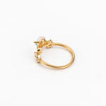 Magnolia flower adjustable ring, side view
