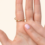 Bow Zircon Adjustable Ring, 16-20mm, Gold or Silver, Single