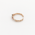 Gold or Silver Flower Adjustable Ring, Zircon Knuckle Ring, Single