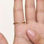 Gold or Silver Flower Adjustable Ring, Zircon Knuckle Ring, Single