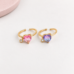 Heart Adjustable Ring, Pink or Purple, Single - product view