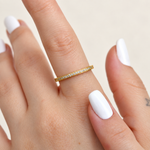 Zircon Adjustable Ring, Gold or Silver, Single