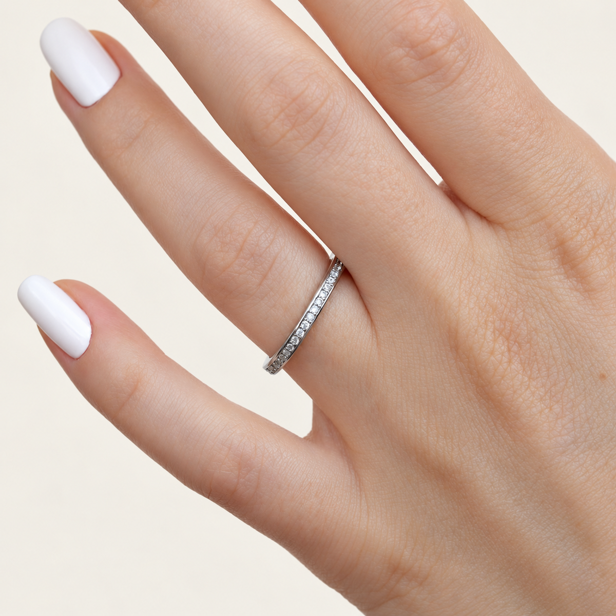 Zircon Adjustable Ring, Gold or Silver, Single