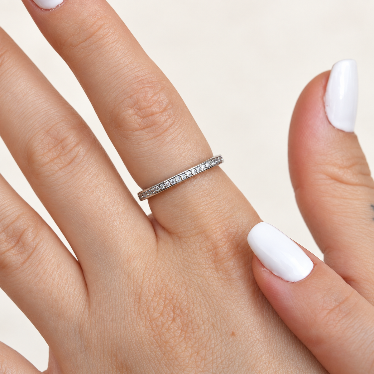 Zircon Adjustable Ring, Gold or Silver, Single
