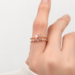 Flower Zircon Adjustable Ring, Single