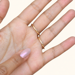 Zircon Adjustable Ring Set, 17mm to 20mm, Gold or Silver, Set of 2