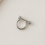 Half Horseshoe Circular Barbell, 7mm, Gold or Silver, Single - Silver variant
