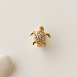 Turtle Hoop Ring, 18G, 7mm, Gold, Single