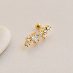 Star Piercing Stud, 18G, 6mm, Gold or Silver, Single