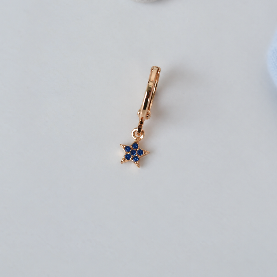 Star Dangle Hoop Ring, 8mm, Gold, Single