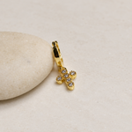 Cross Hoop Ring, 6mm, Gold or Silver, Single