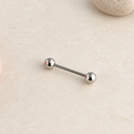 Straight Nipple Barbell with Ball Ends, 16G, 18mm, Single