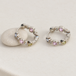 Soft Zircon Hoop Earrings, 11mm, Pair
