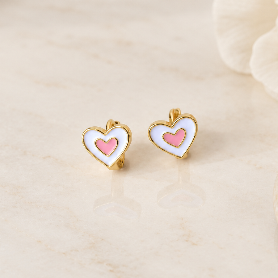 Heart Children's Stud Earrings, Pair