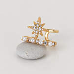 Star Pearl Ear Cuff, Gold or Silver, Single