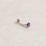 Multicolour Zircon Cluster Piercing Stud, 16G, 8mm, Silver, Single