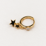 Star Hoop Ring, 9mm, Gold, Single