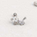 Magnolia Flower Rose Piercing Stud, 18G, 6mm, Gold, Silver or Rose, Single