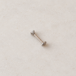 Silver solitaire flat-back piercing stud, product view — Toku LONDON