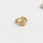 Mini Heart Hoop Ring, 18G, 6mm, Gold or Silver, Single