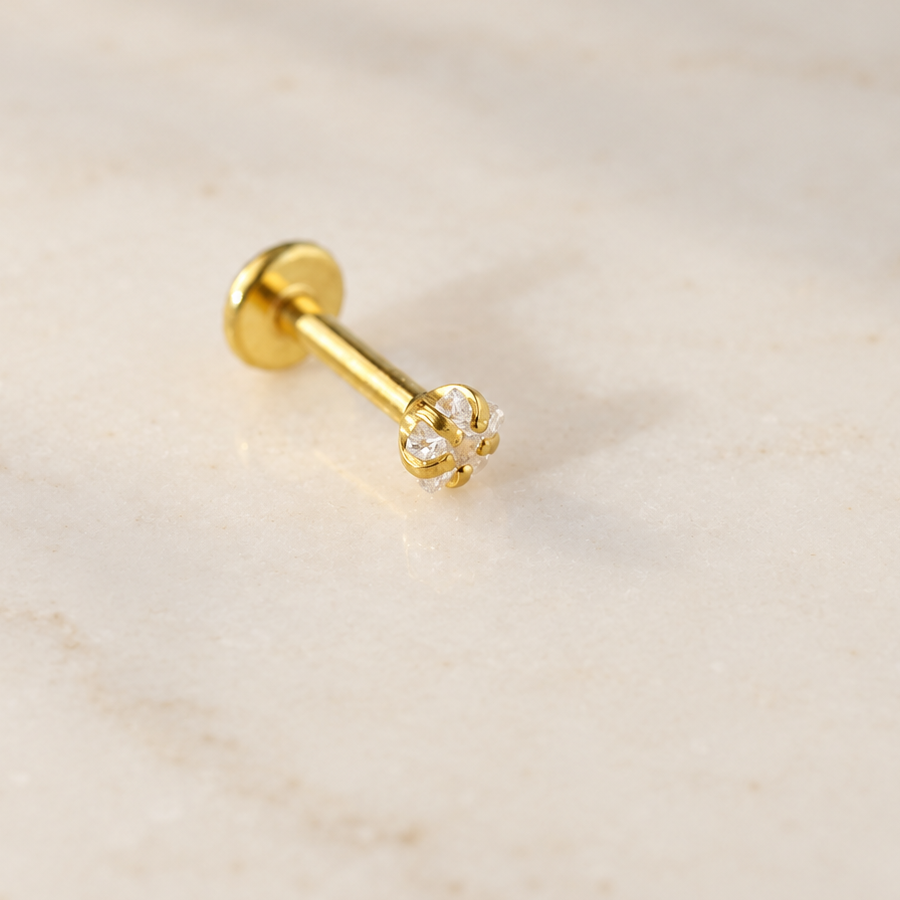 Gold star flat-back piercing stud