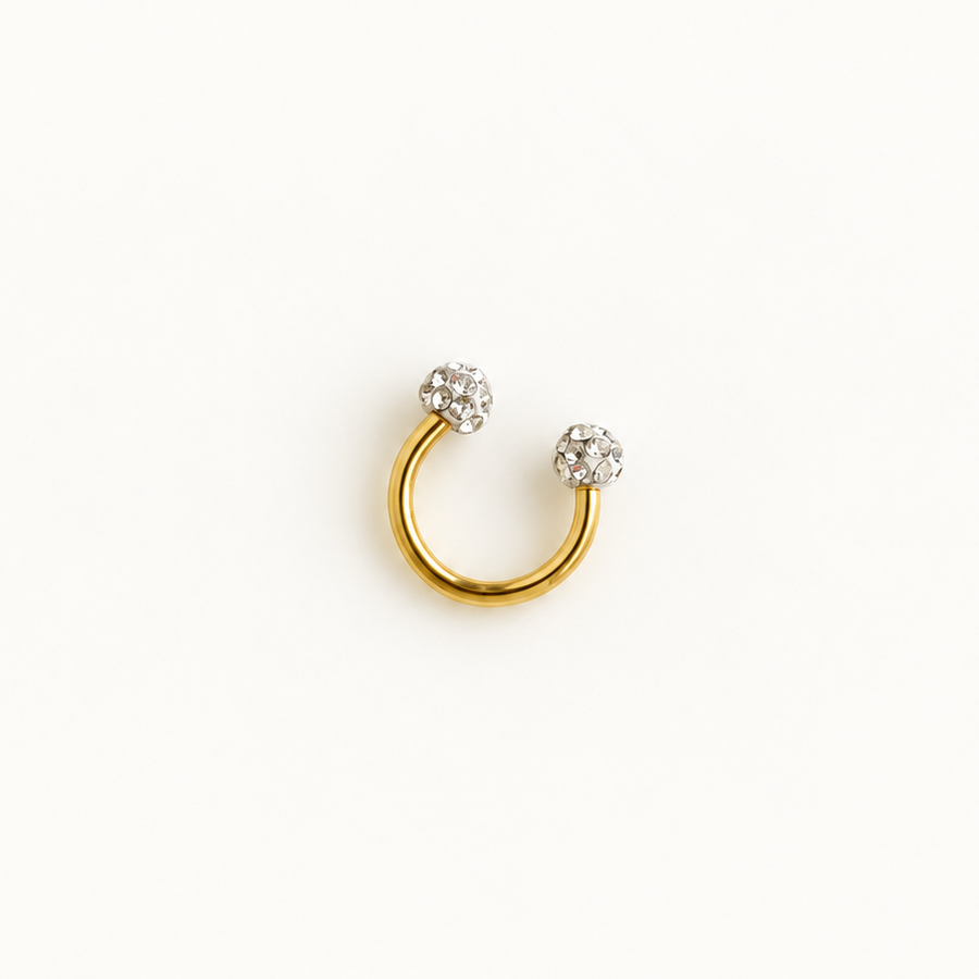 Horseshoe Circular Barbell, 16G, 8mm, Gold or Silver, Single