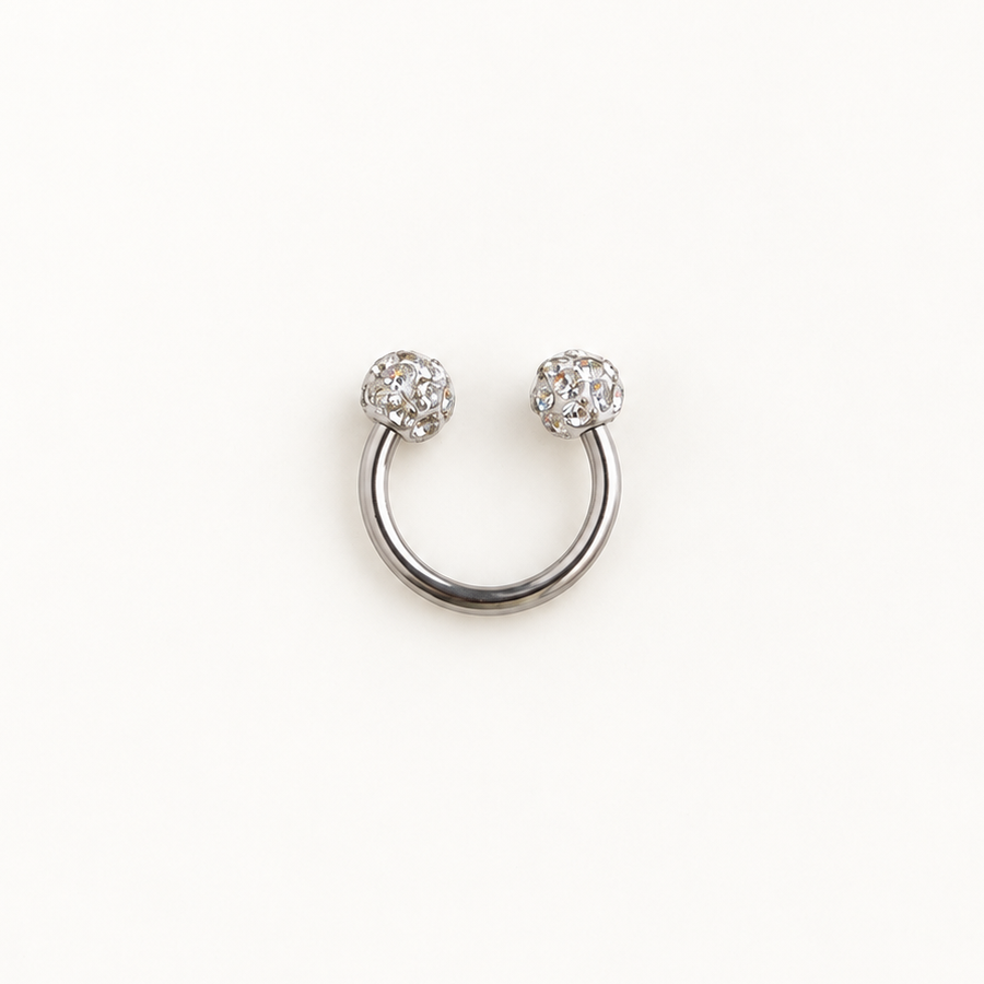 Horseshoe Circular Barbell, 16G, 8mm, Gold or Silver, Single