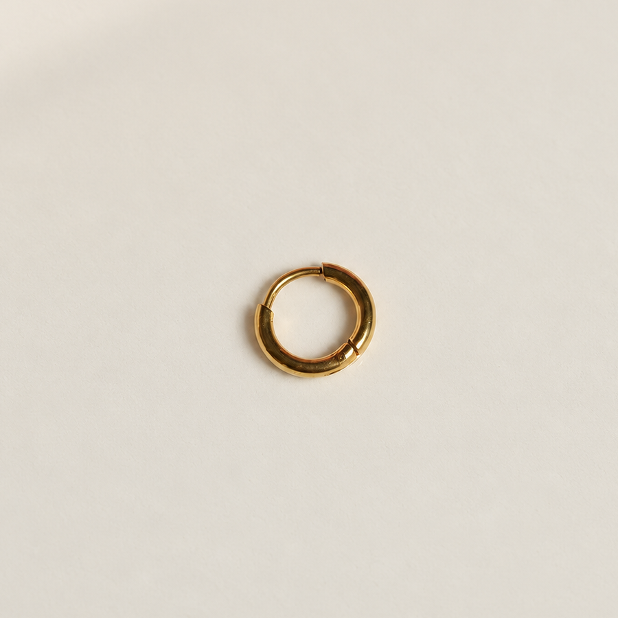 Flat Hoop Ring, 8mm, Gold or Silver, Single