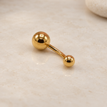 Ball Belly Bar, 14G, Gold, Silver or Black, 316L Stainless Steel, Single