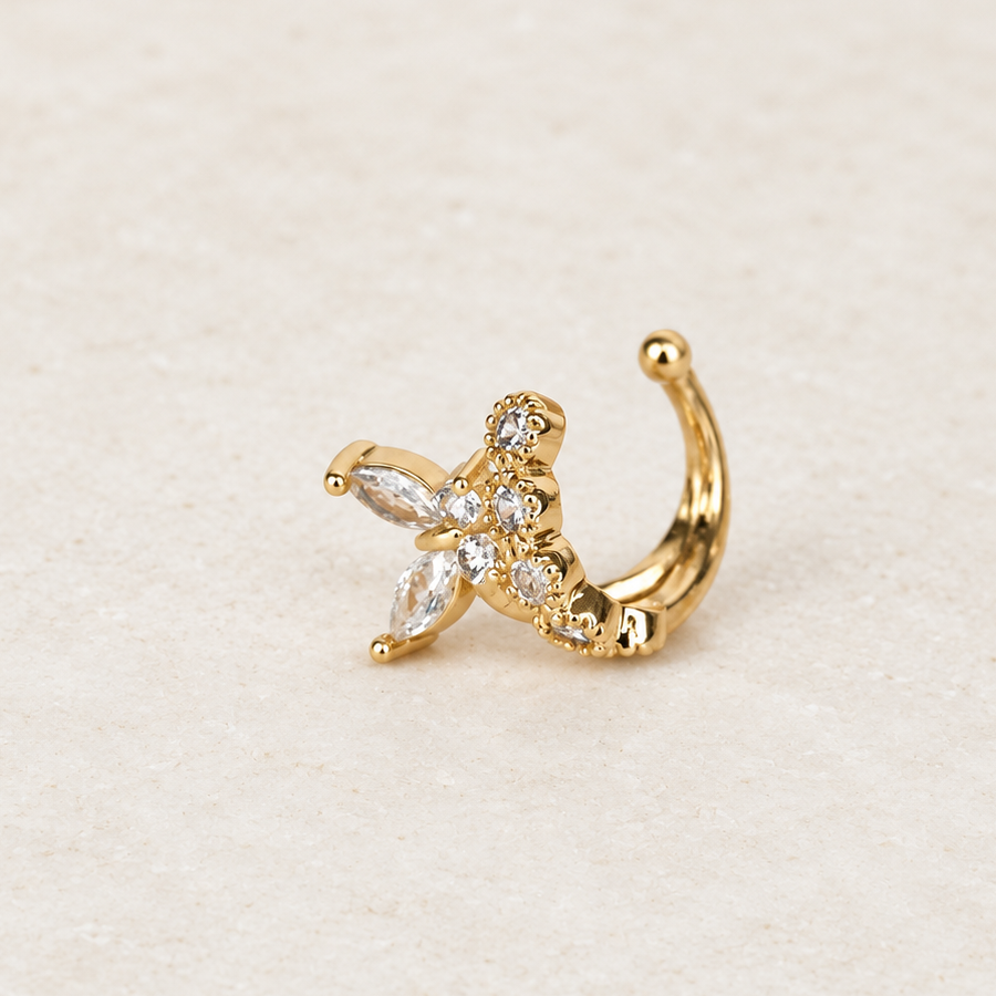 Butterfly Ear Cuff, Gold or Silver, Single