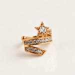 Comet Zircon Ear Cuff, Gold, Single