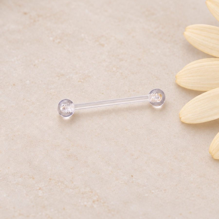 Clear Nipple Retainer, 16G, 14mm, Single