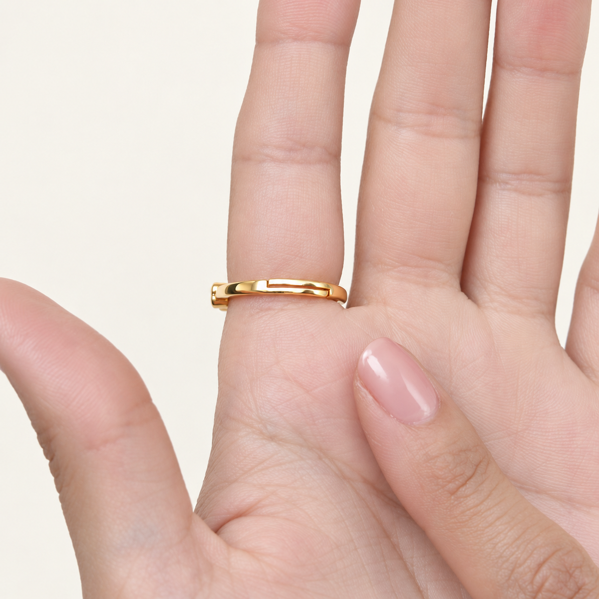 Heart Zircon Adjustable Ring, Gold, Single - product view