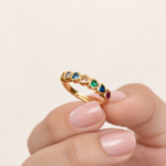 Heart Zircon Adjustable Ring, Gold, Single - product view