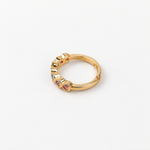 Heart Zircon Adjustable Ring, Gold, Single - product view