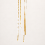 Long Dangle Chain Earrings, 18G, 12cm, Gold or Silver, Pair - Gold variant