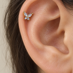 Butterfly Piercing Stud, 18G, 7mm, Gold or Silver, Single - product view