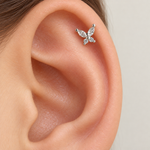 Butterfly Piercing Stud, 18G, 7mm, Gold or Silver, Single - product view