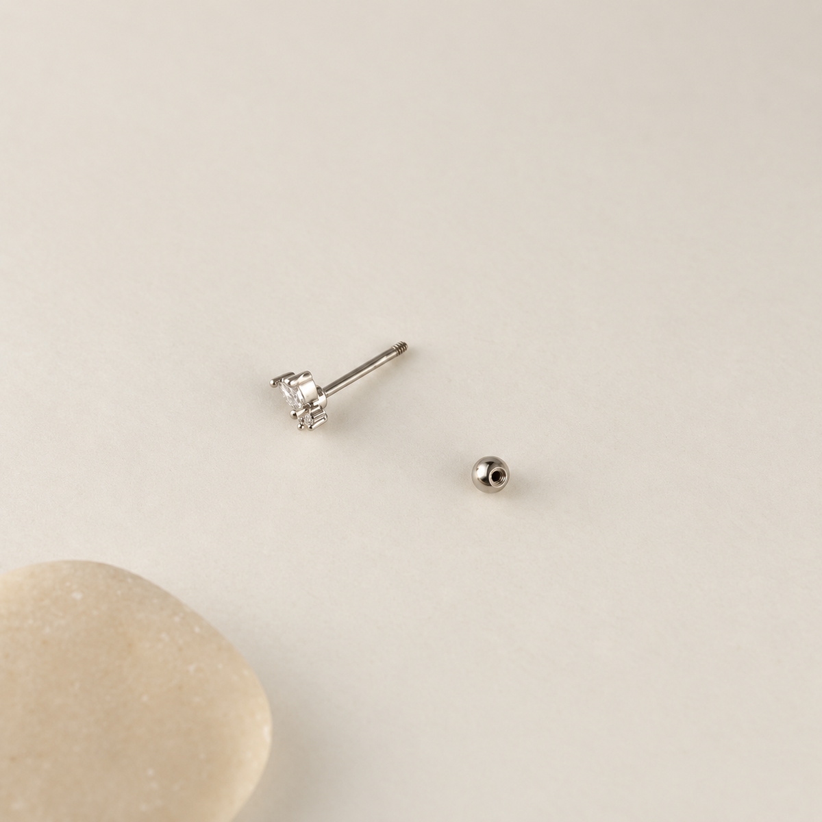 Butterfly Piercing Stud, 18G, 7mm, Gold or Silver, Single - product view